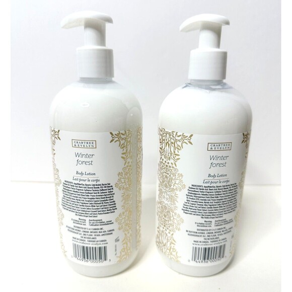 CRABTREE & EVELYN 2-Pack Body Lotion Winter Forest Christmas Holiday 16.9 oz - Picture 2 of 2